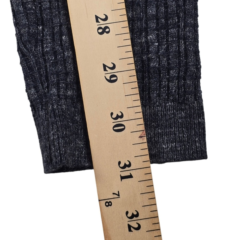 John Varvatos Collection Silk Linen Leather Trim Gray Ribbed Cardigan Men's Sz M - Picture 9 of 10